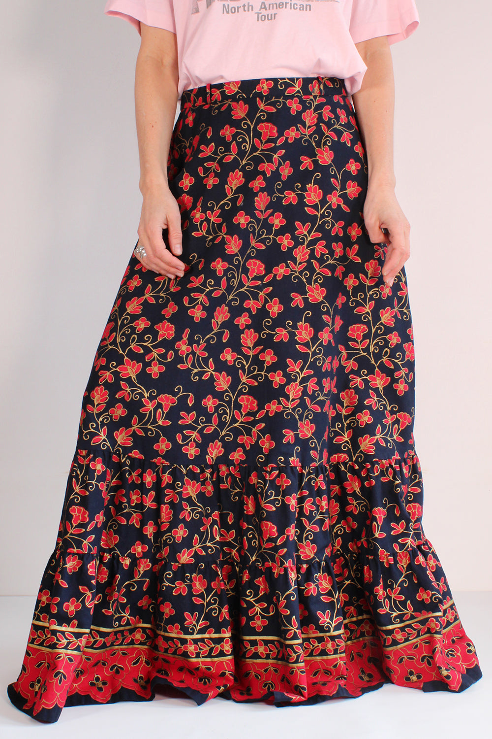 Vintage 70s katoenen maxi rok