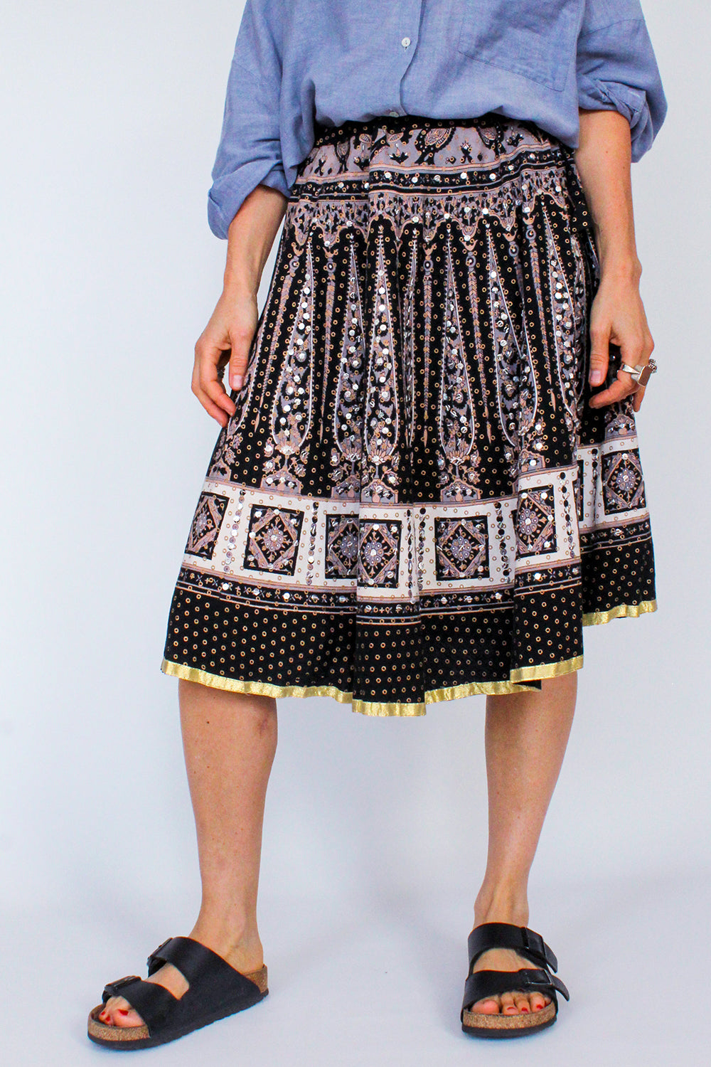 Vintage Indiase sequin hippie rok