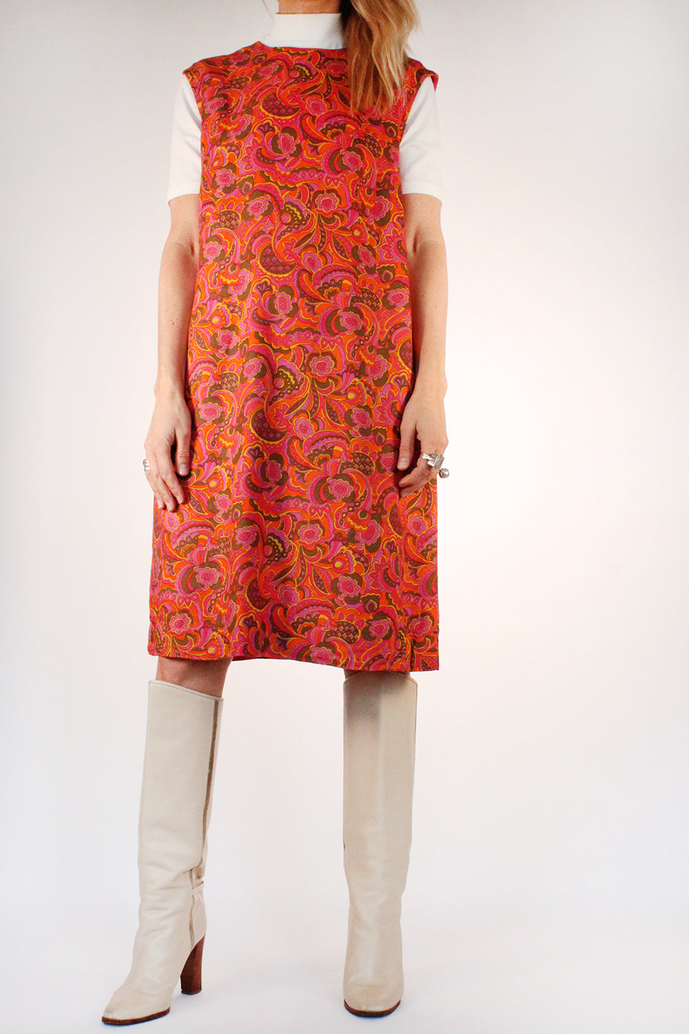 Vintage jaren 60 jurk met paisley print