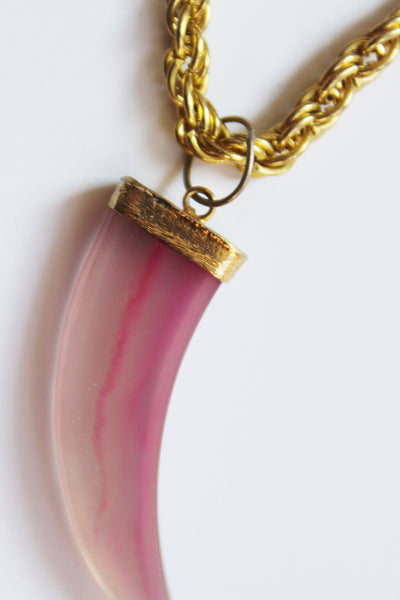 Vintage ketting met tusk pendant