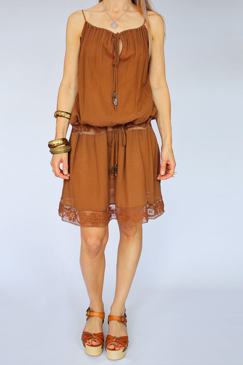 Michelle Jonas Bohemian jurk met kant_1