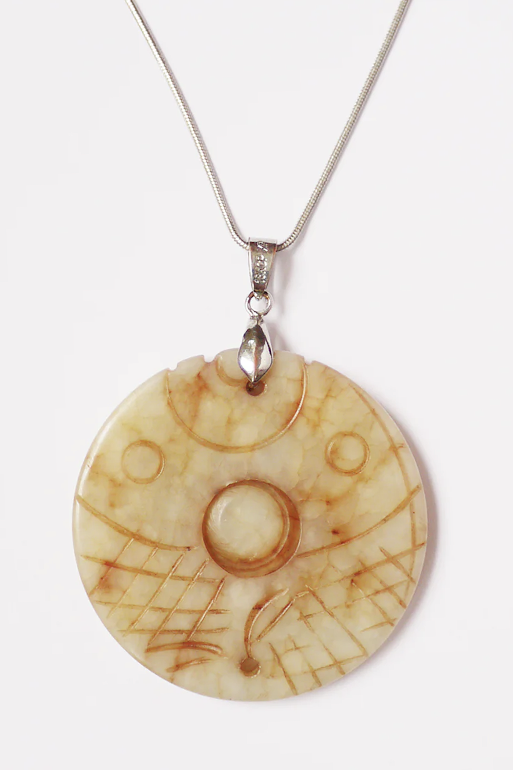 Ketting met grote natuursteen hanger