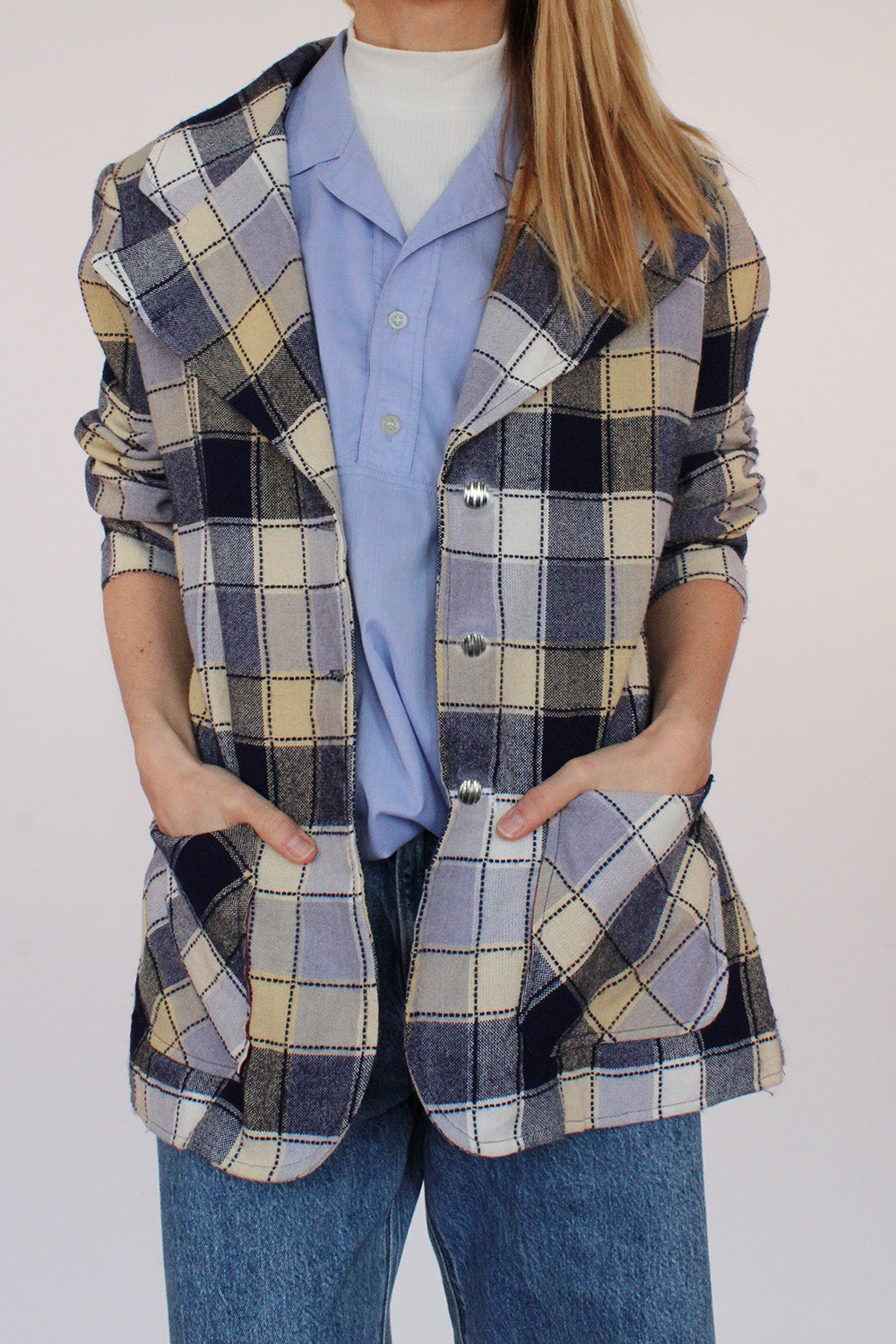 Vintage 70s geruite blazer