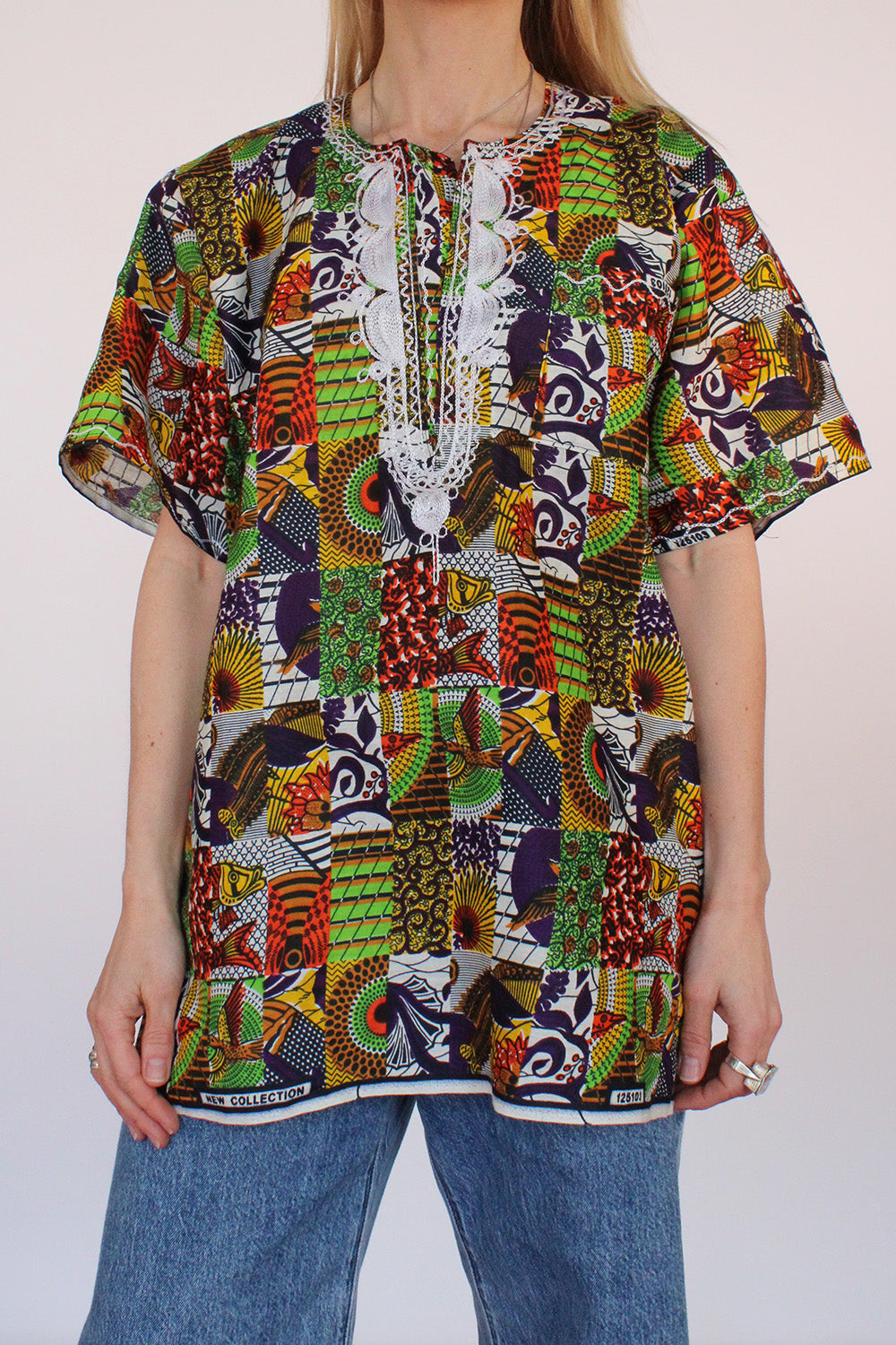 Vintage Afrikaanse Batik tuniek