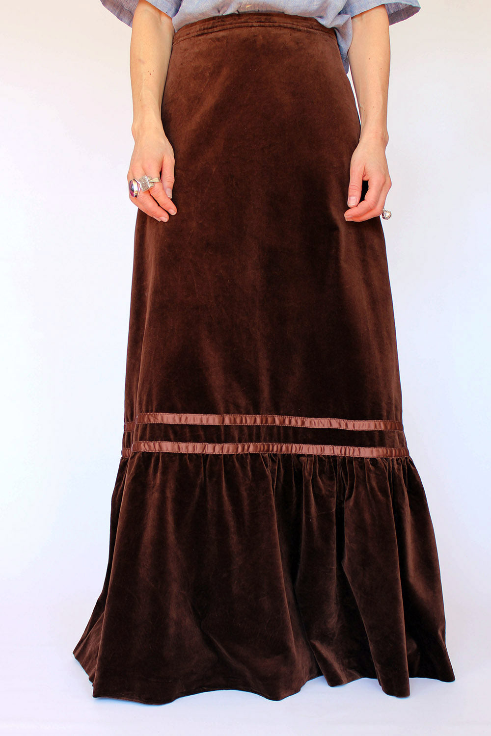 Vintage Betty Barclay velvet maxi rok_1