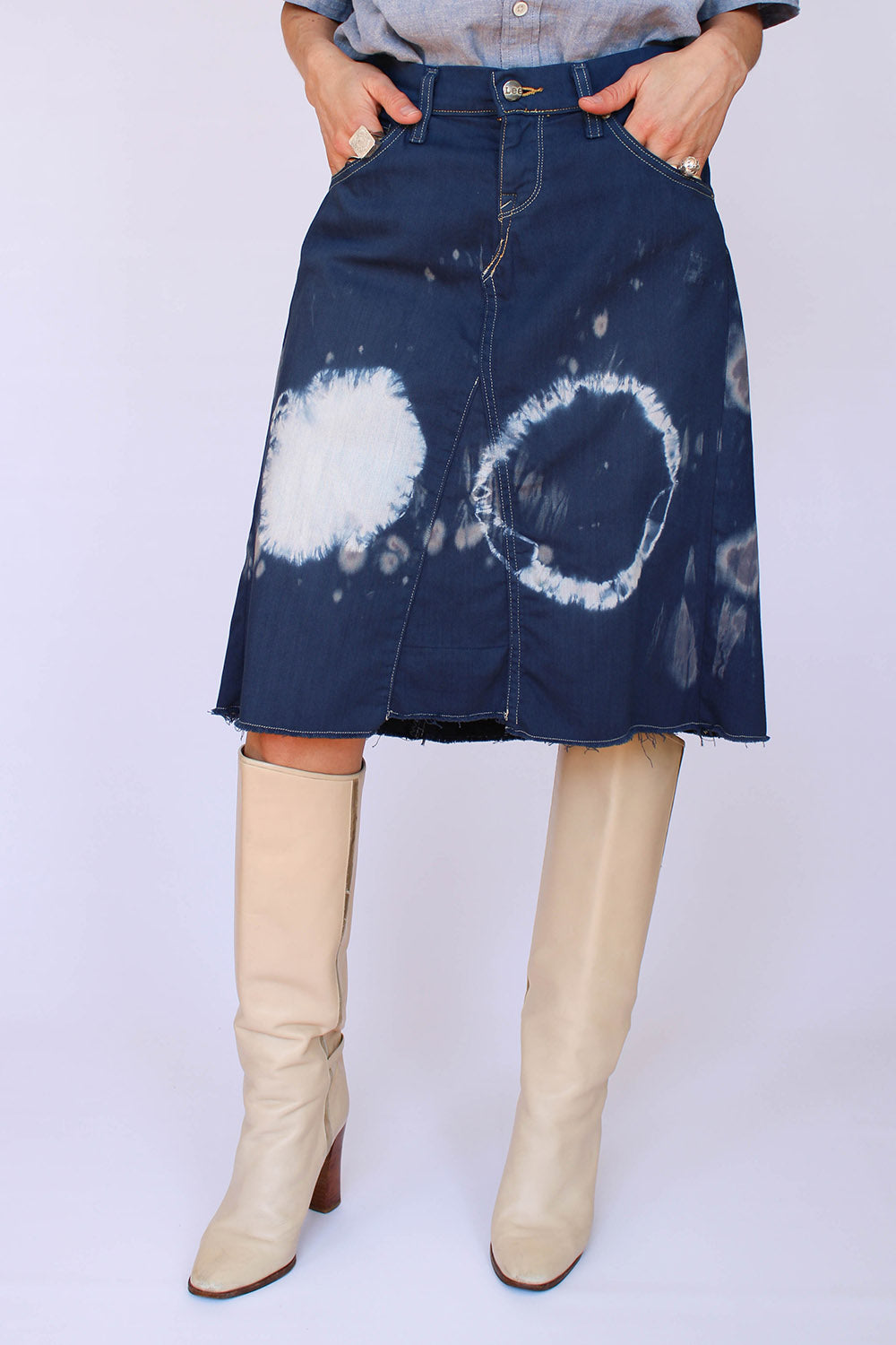 Vintage LEE tie dye denim rok_1