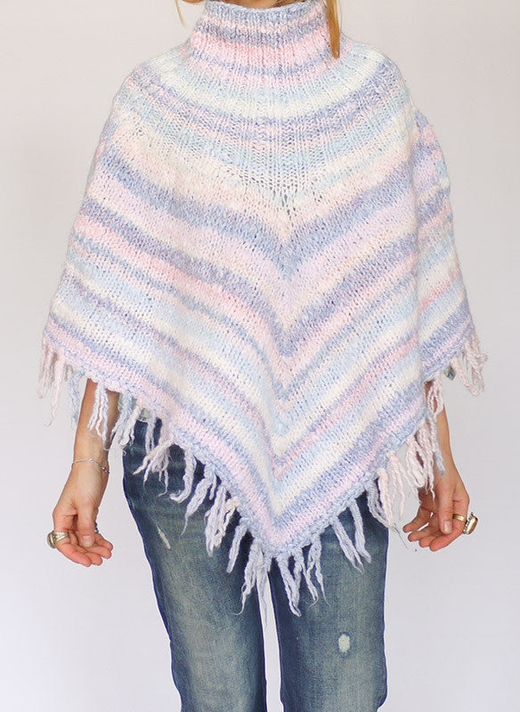 Vintage poncho met col_1