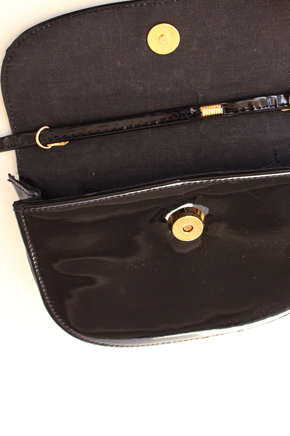 70s vintage lakleer schoudertas
