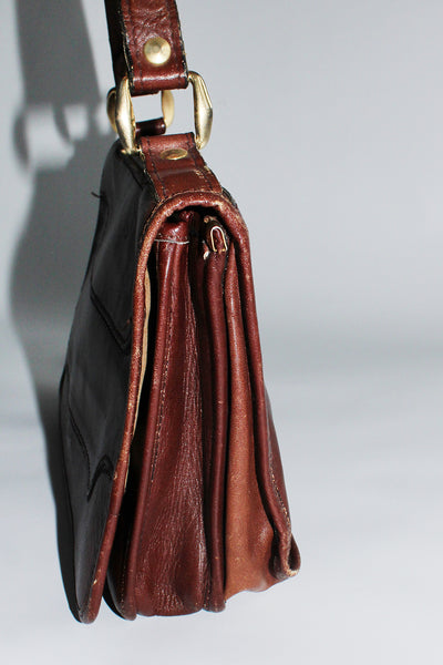 70s vintage leren handtas