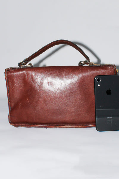 70s vintage leren handtas