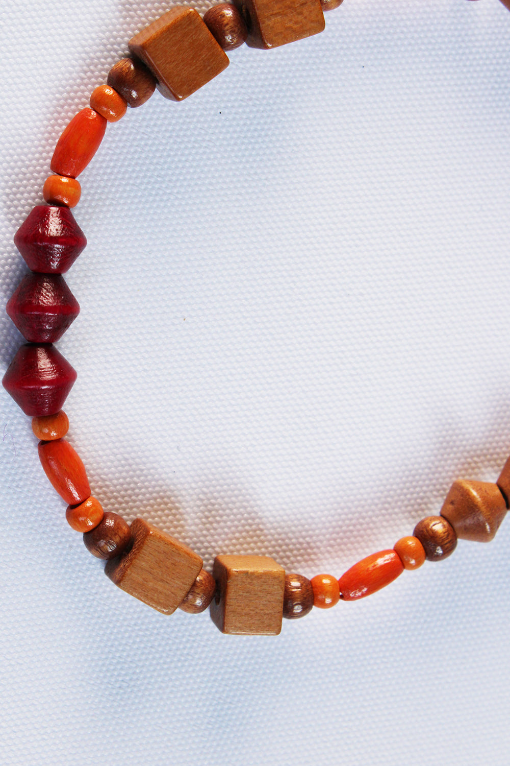 Handgemaakte vintage houten kralenketting
