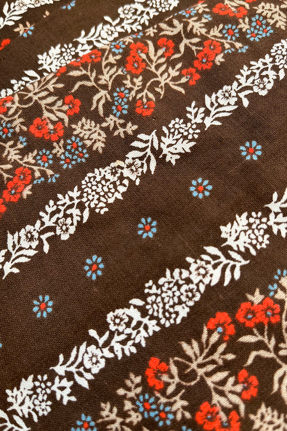 Vintage Ongedragen Gebloemde Blouse Jaren 70