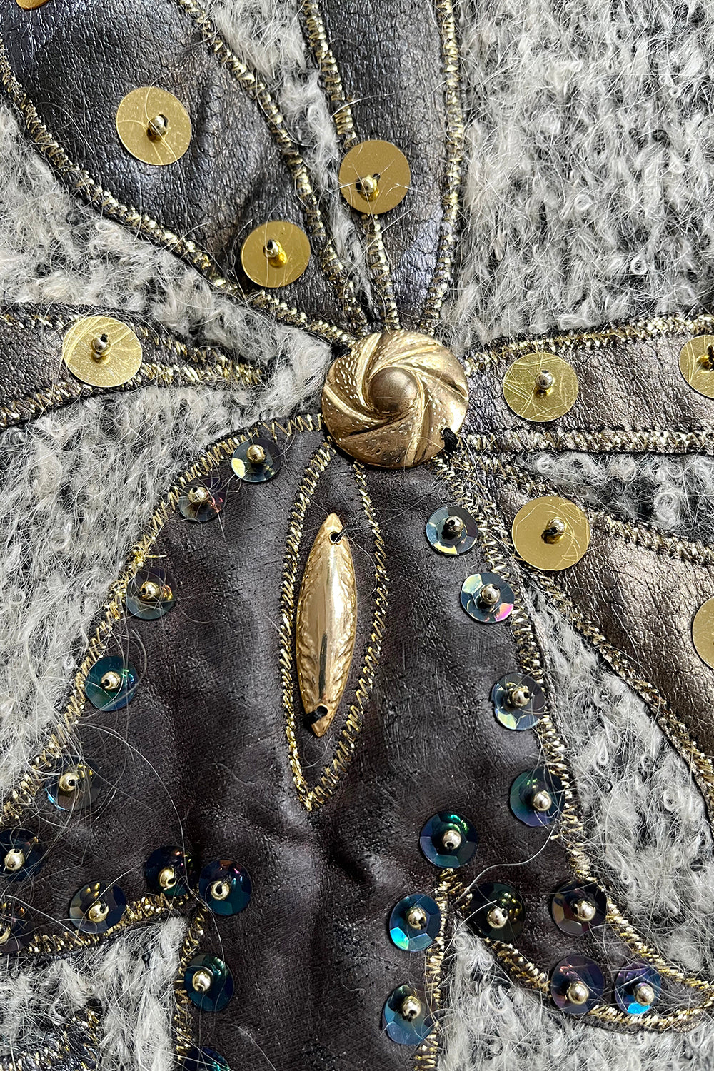 Vintage 1980s gebreid vest met applicaties