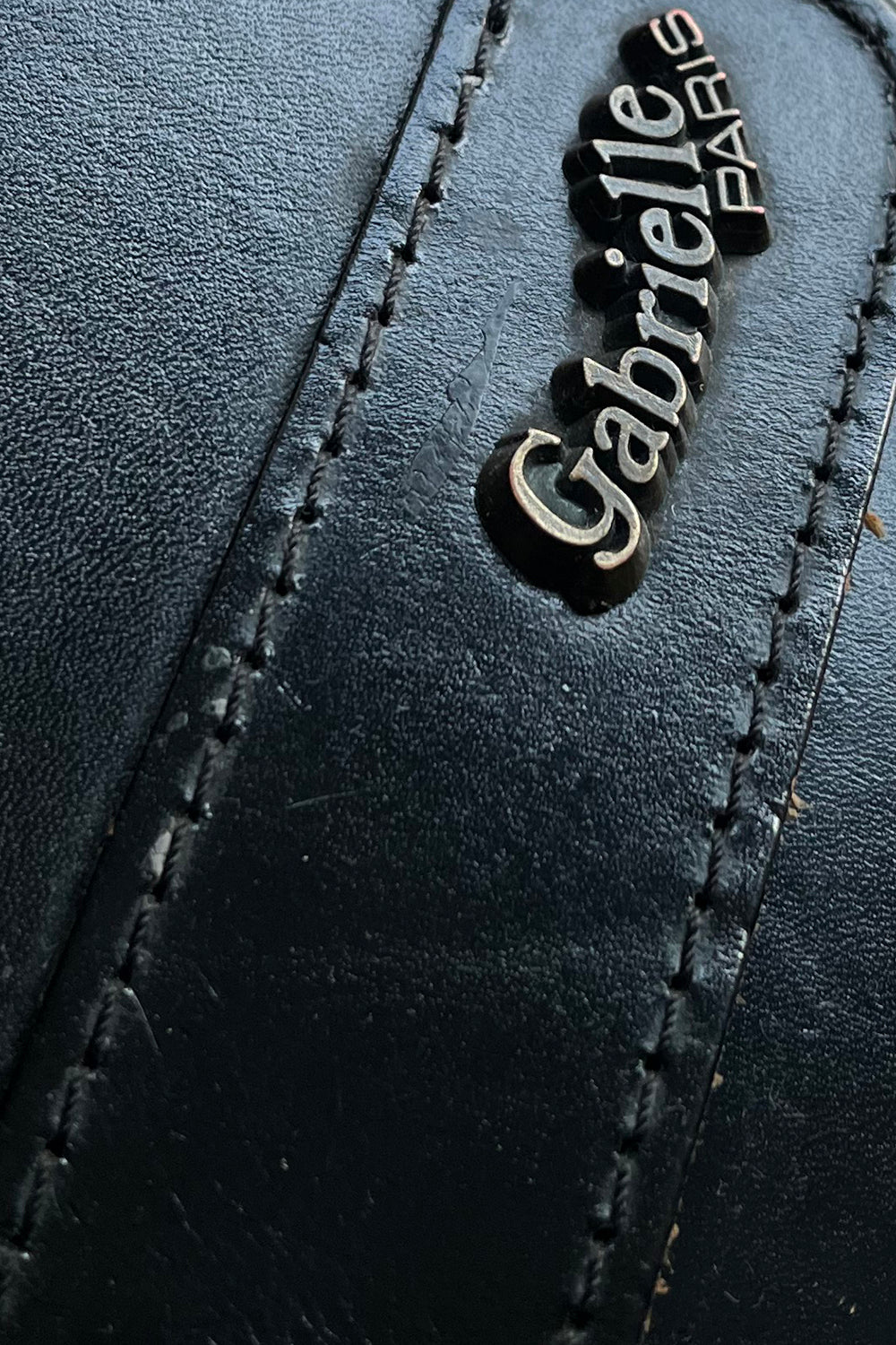 Vintage tuigleer clutch met polsband