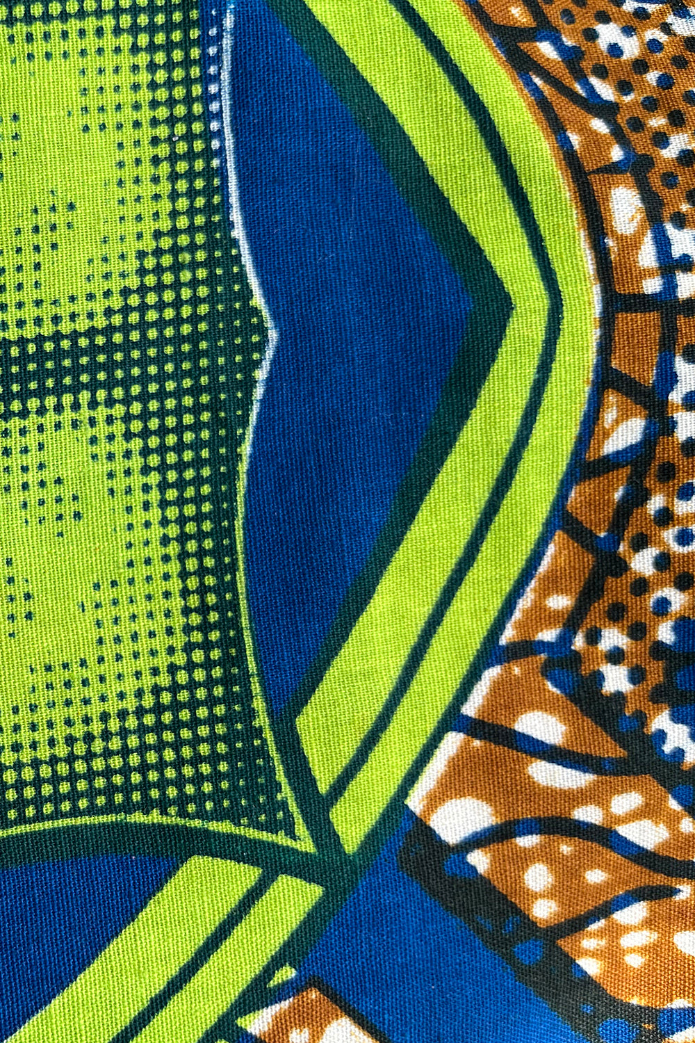 Vintage handgemaakte Batik broek – detailopname batikstof en print