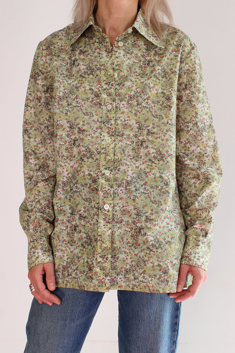 Vintage 70s gebloemde blouse