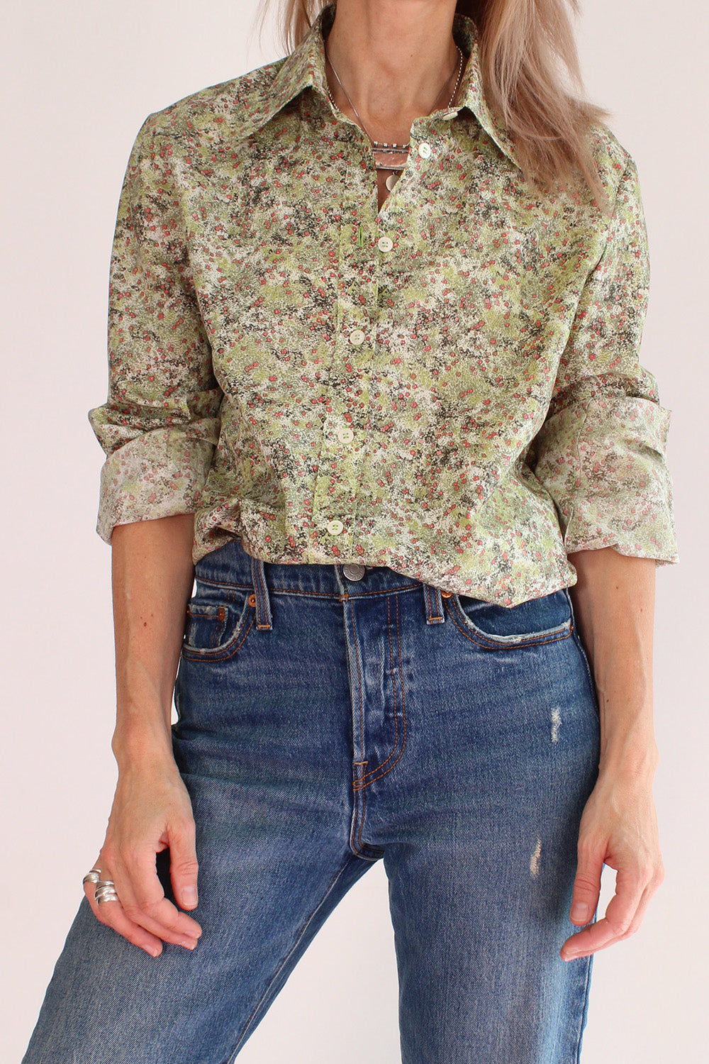 Vintage 70s gebloemde blouse