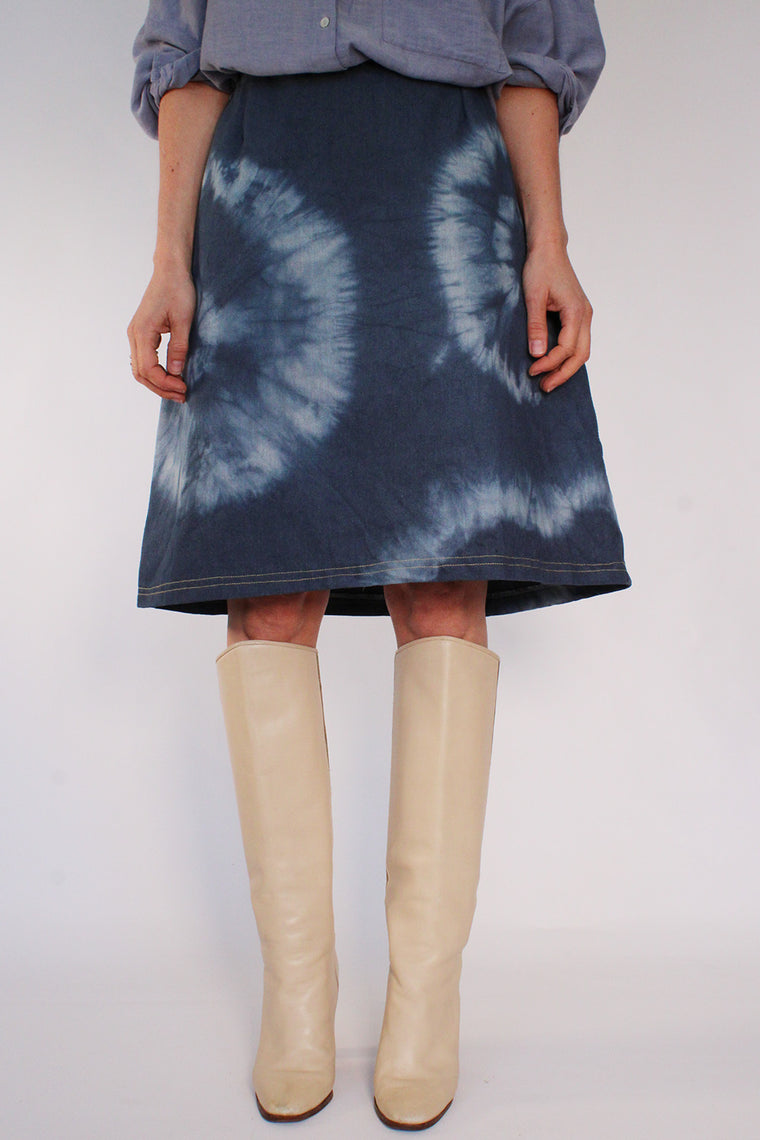 Tie Dye vintage denim rok