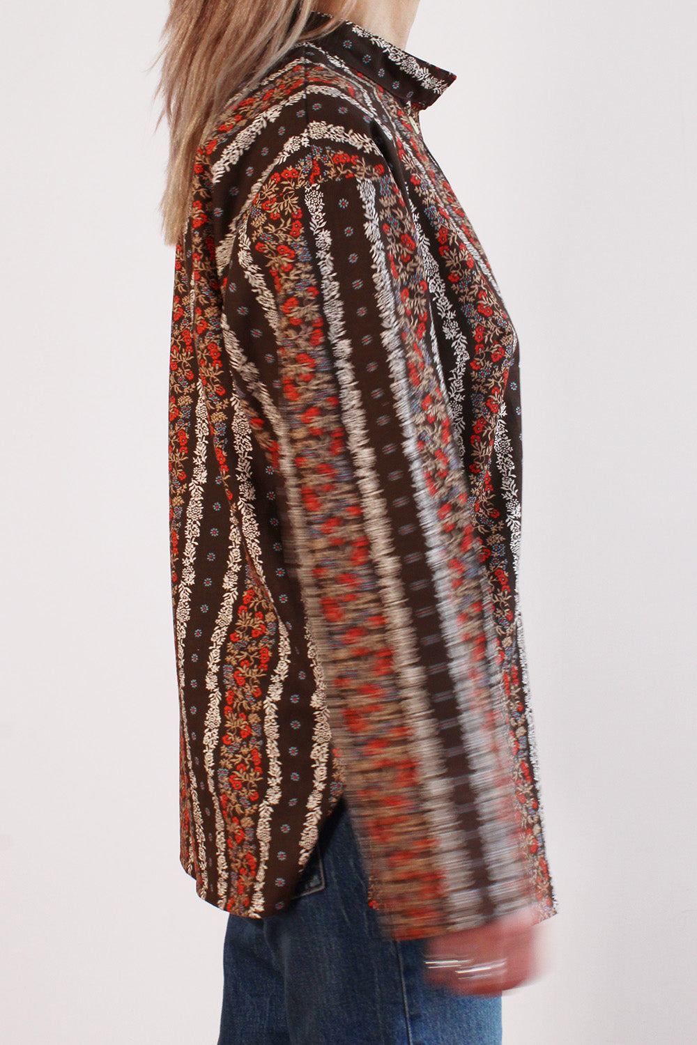 Vintage 1970s Deadstock gebloemde blouse