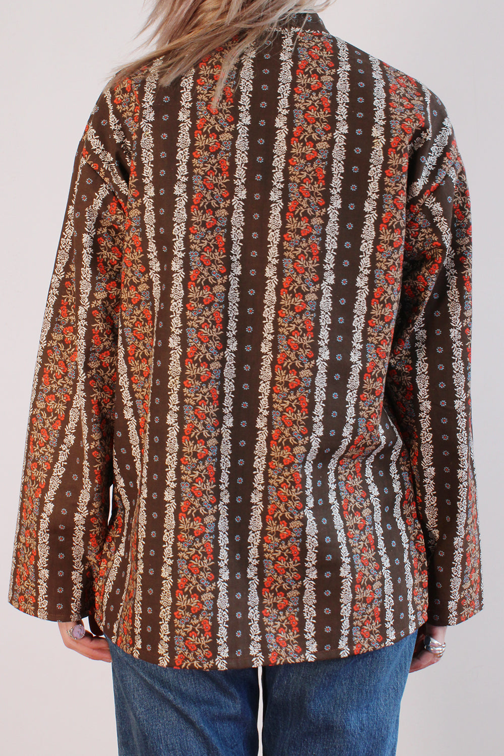 Vintage 1970s Deadstock gebloemde blouse