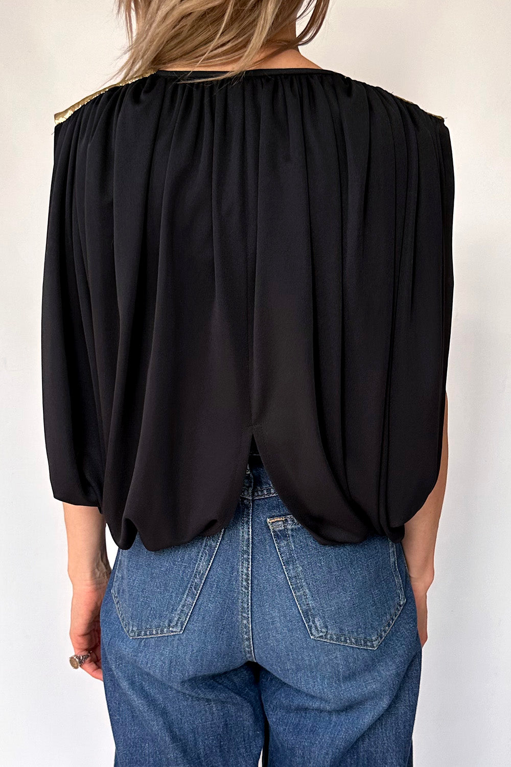 Vintage glam cropped top jaren 70 achterkant disco detail uniek