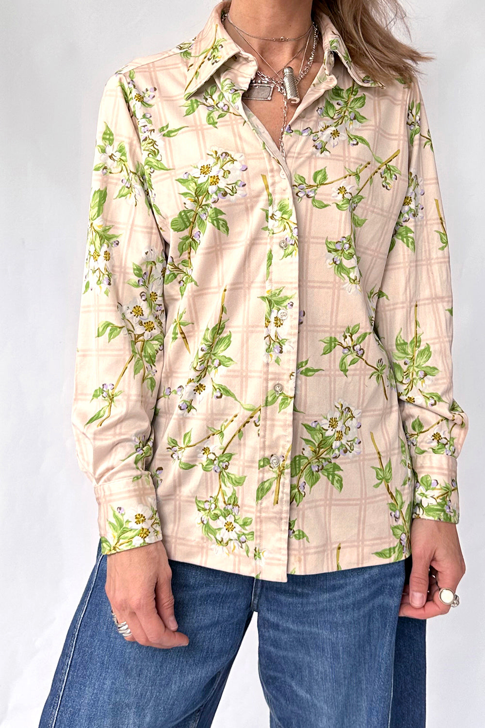 Vintage jaren 70 blouse complete look overzicht klassiek