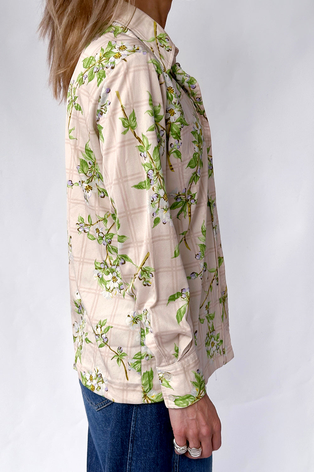 Vintage jaren 70 blouse zijkant authentiek patroon