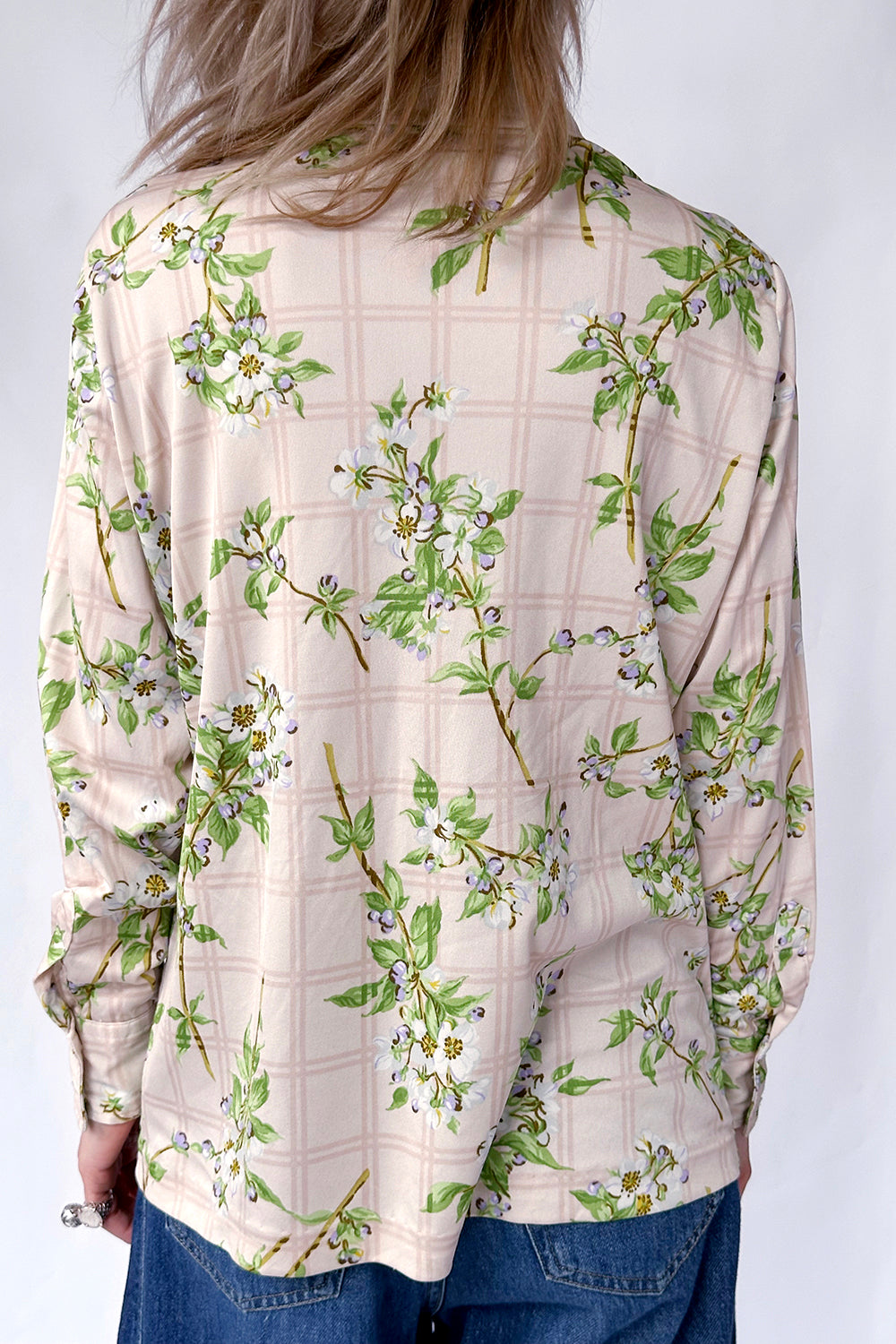 Vintage 1970s blouse achterkant jaren 70 detail
