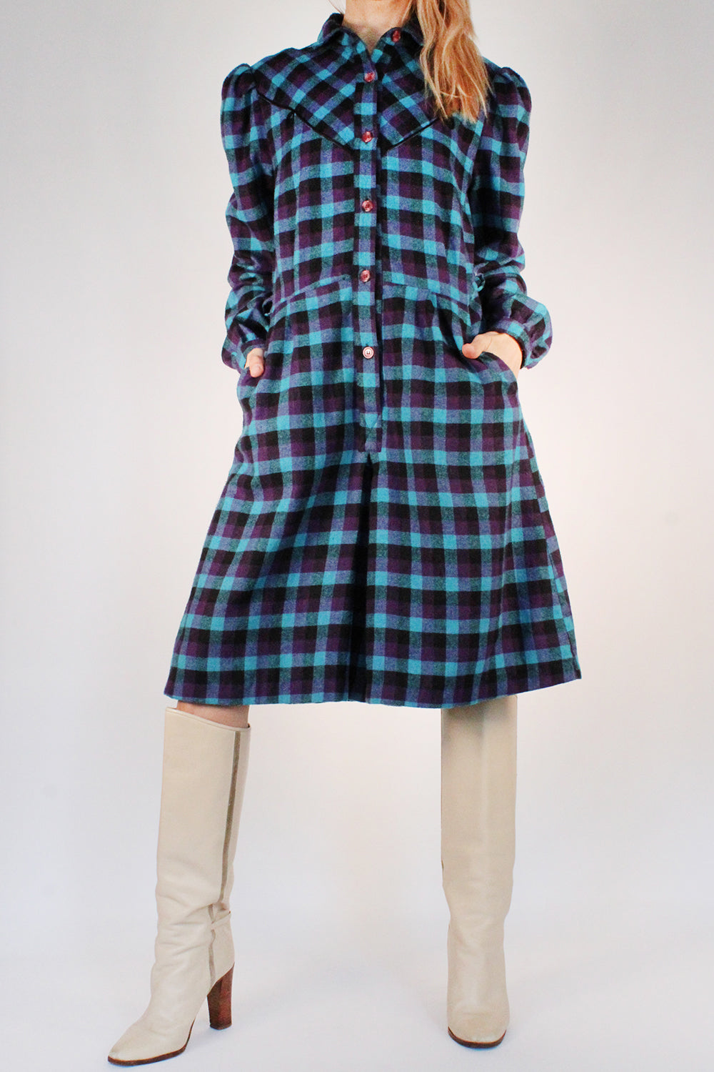 Vintage 1970s geruite playsuit