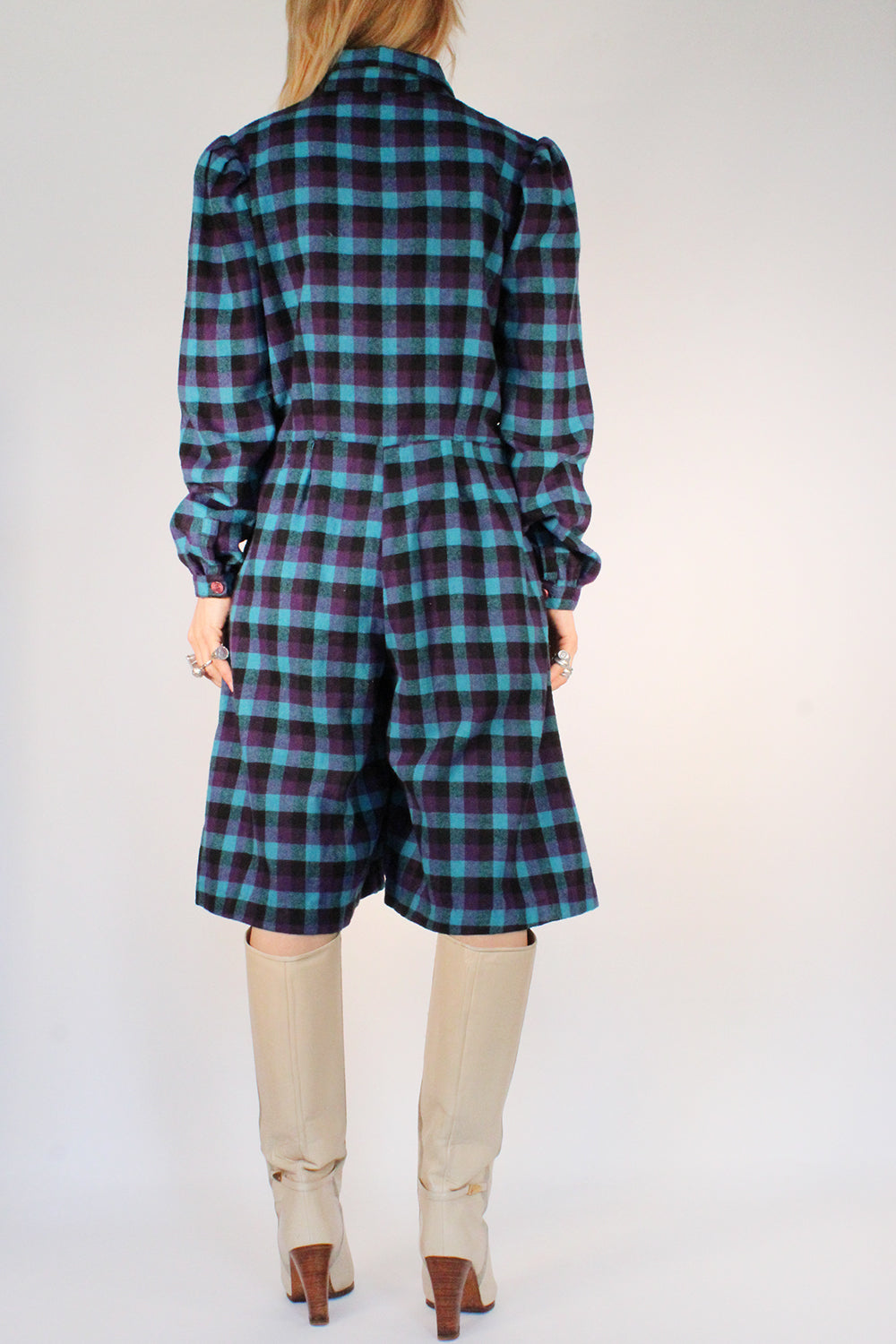 Vintage 1970s geruite playsuit