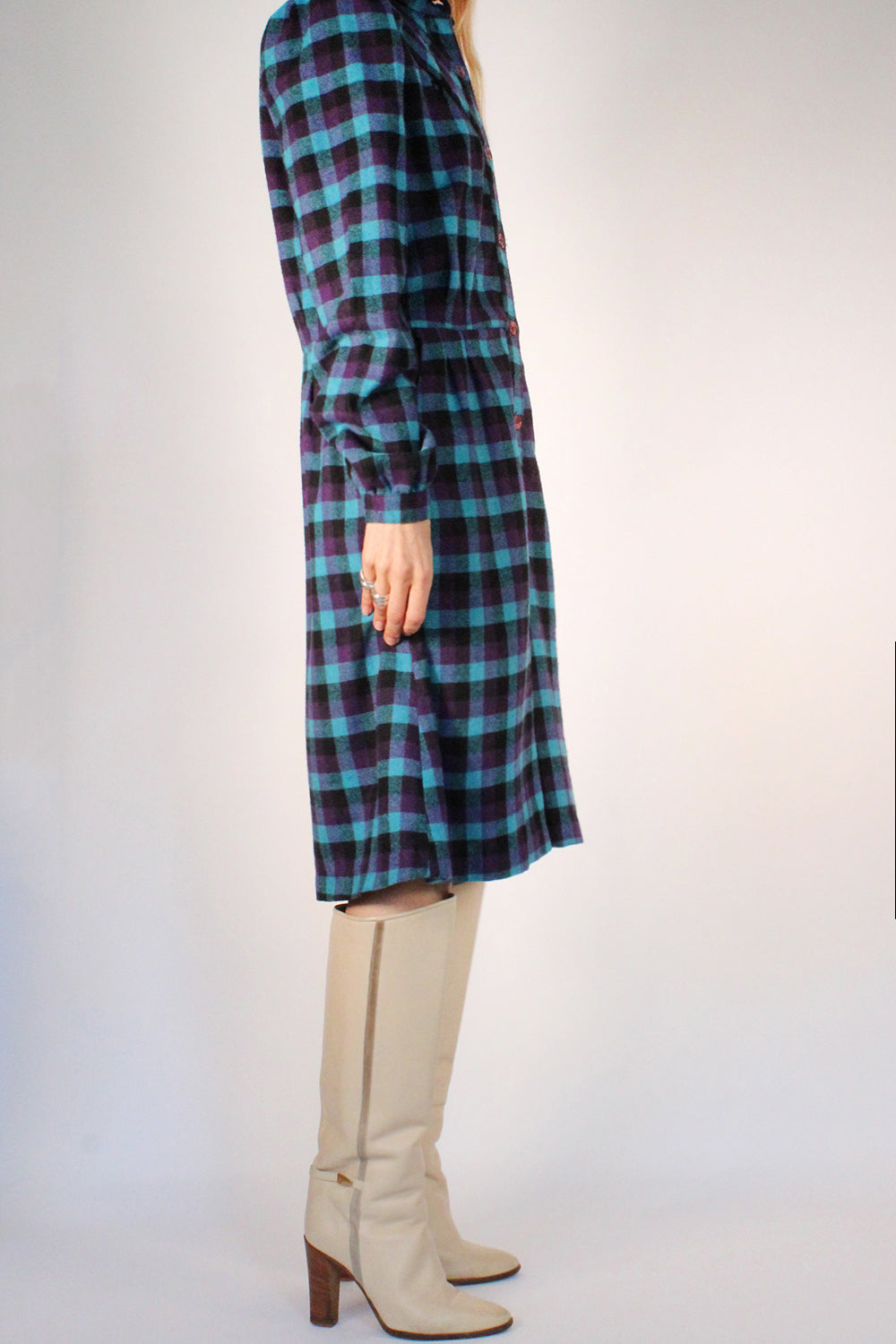Vintage 1970s geruite playsuit