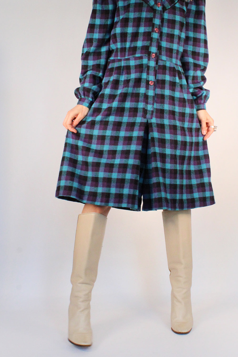 Vintage 1970s geruite playsuit
