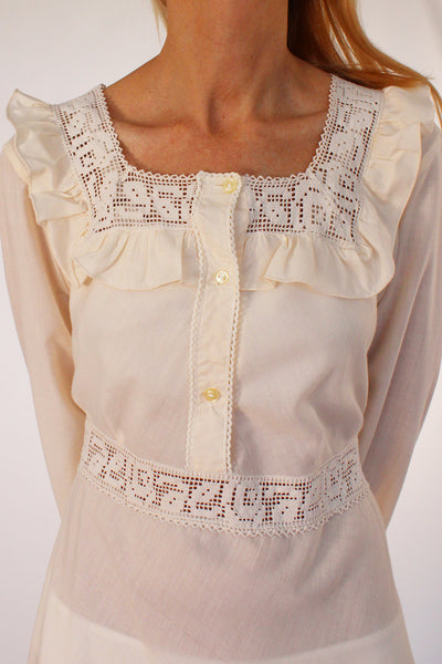 Vintage 1970s jurk met kant
