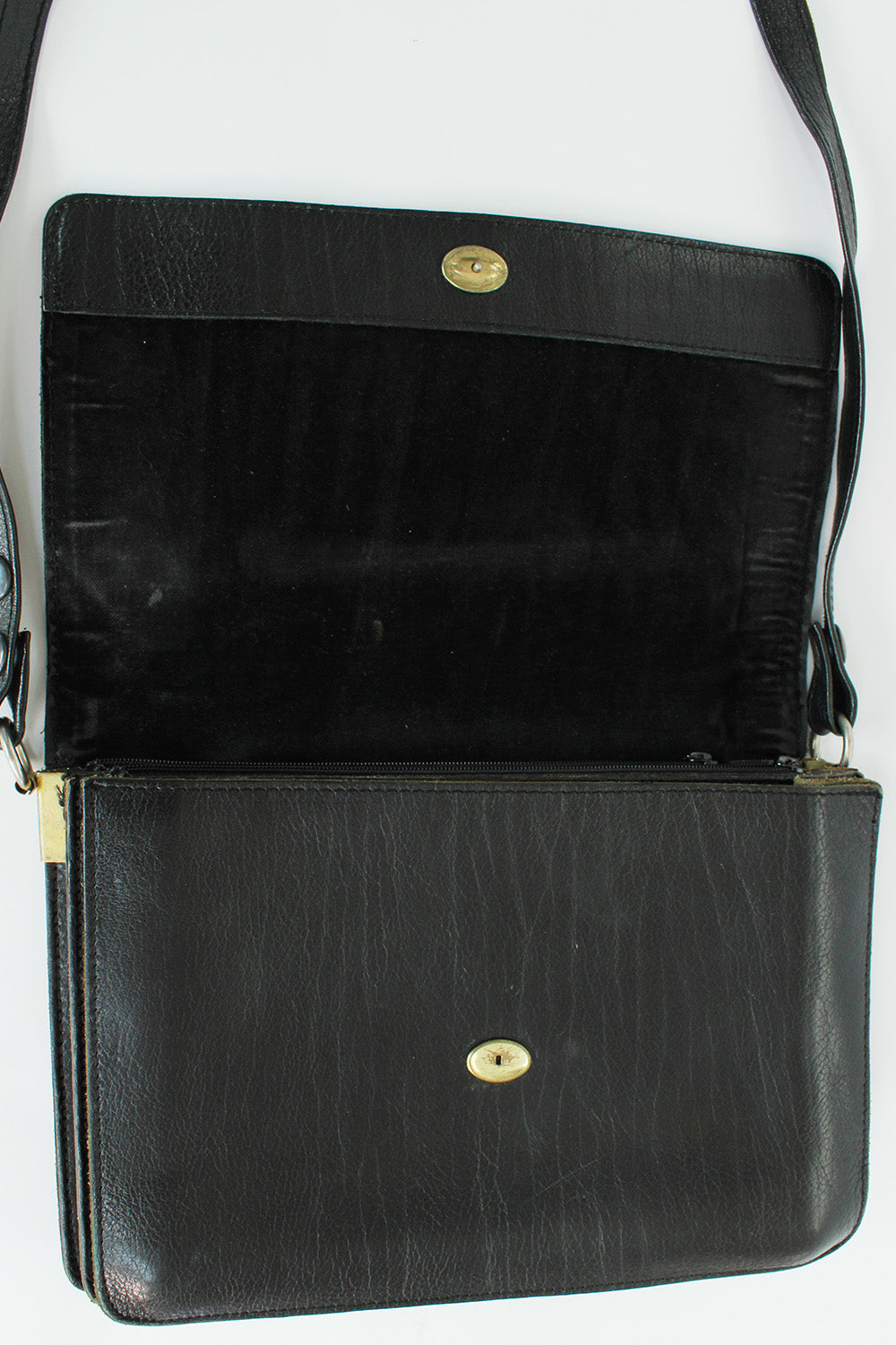 Vintage 1970s leren schoudertas