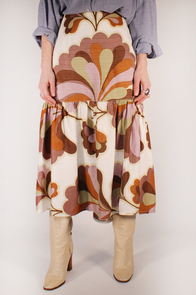 Vintage 1970s rok met print