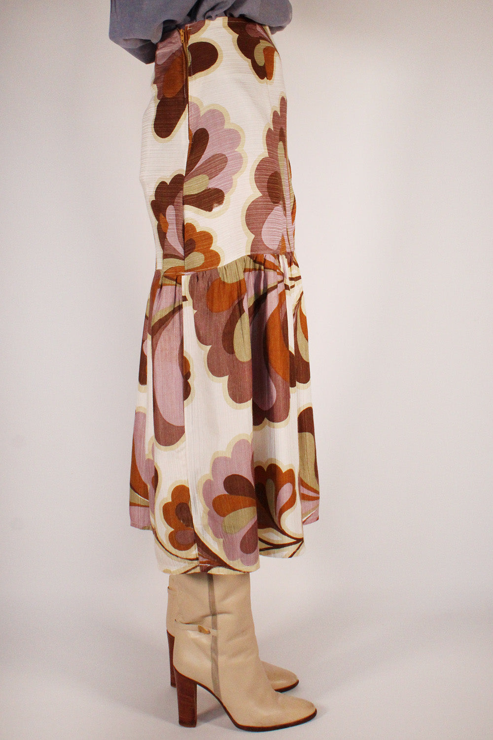 Vintage 1970s rok met print
