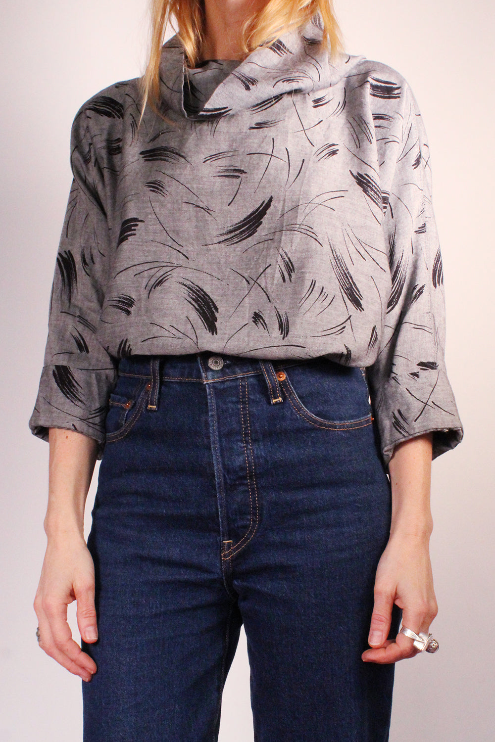 Vintage 1980s top met print