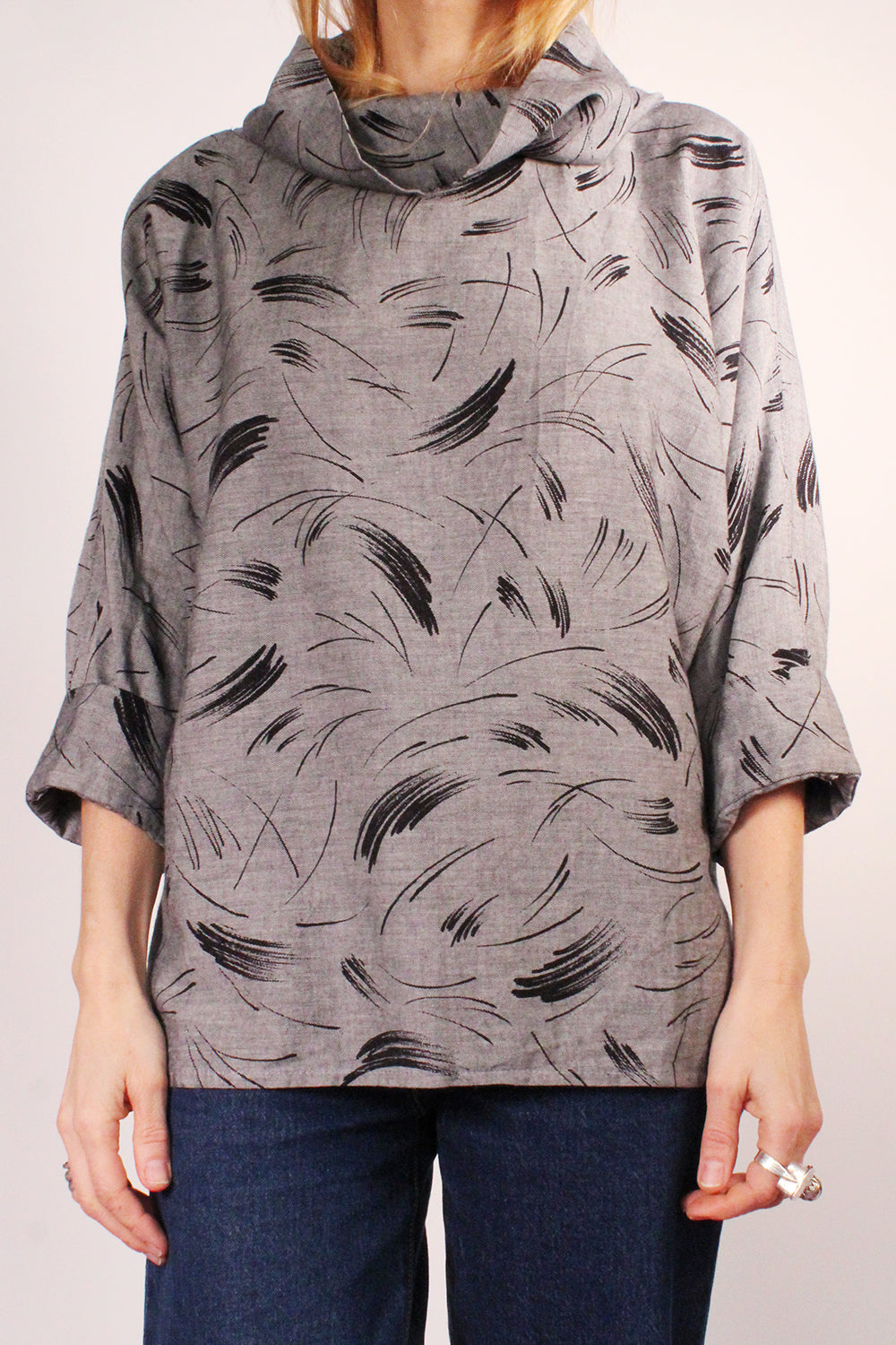 Vintage 1980s top met print