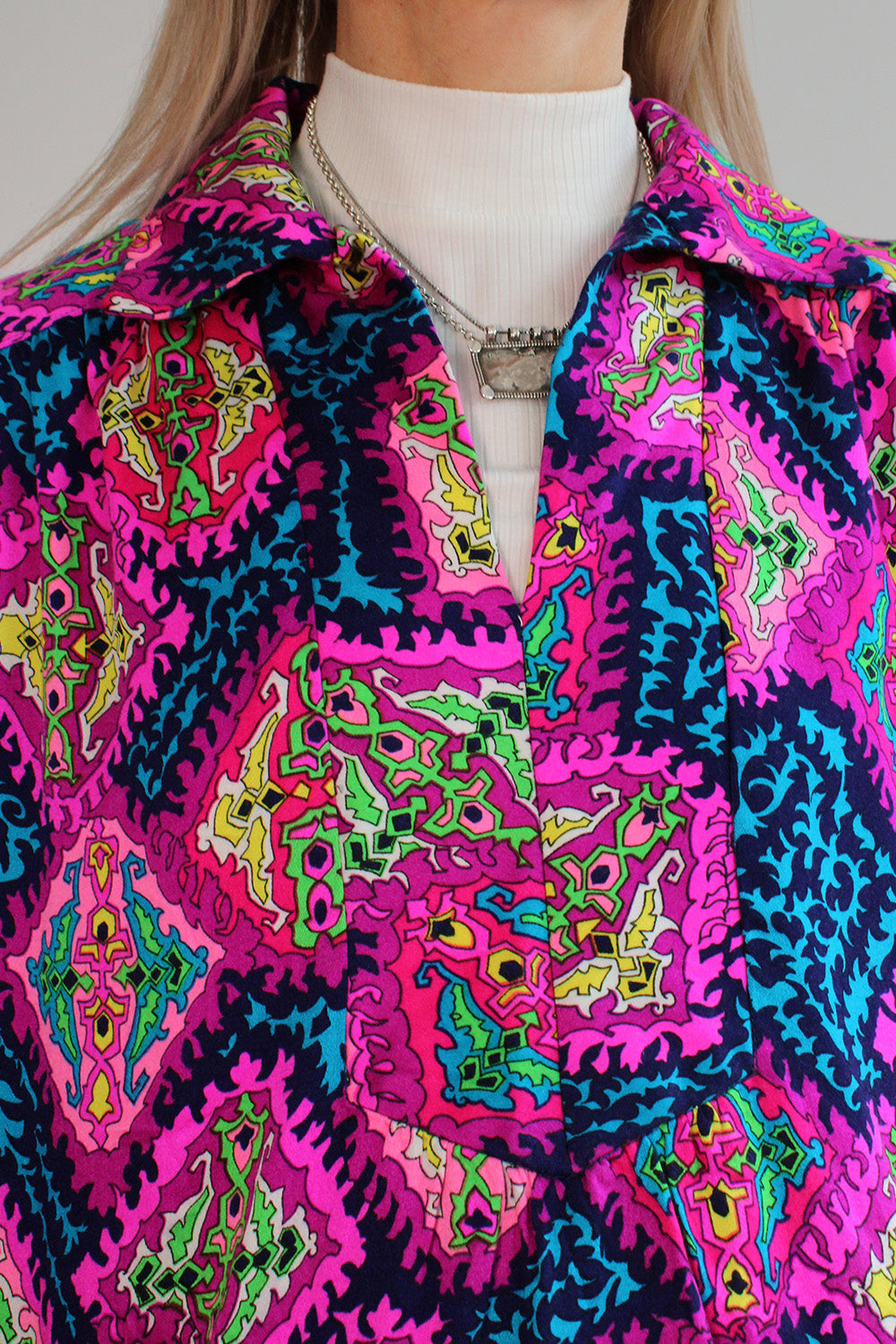 Vintage 60s tuniek met psychedelic print