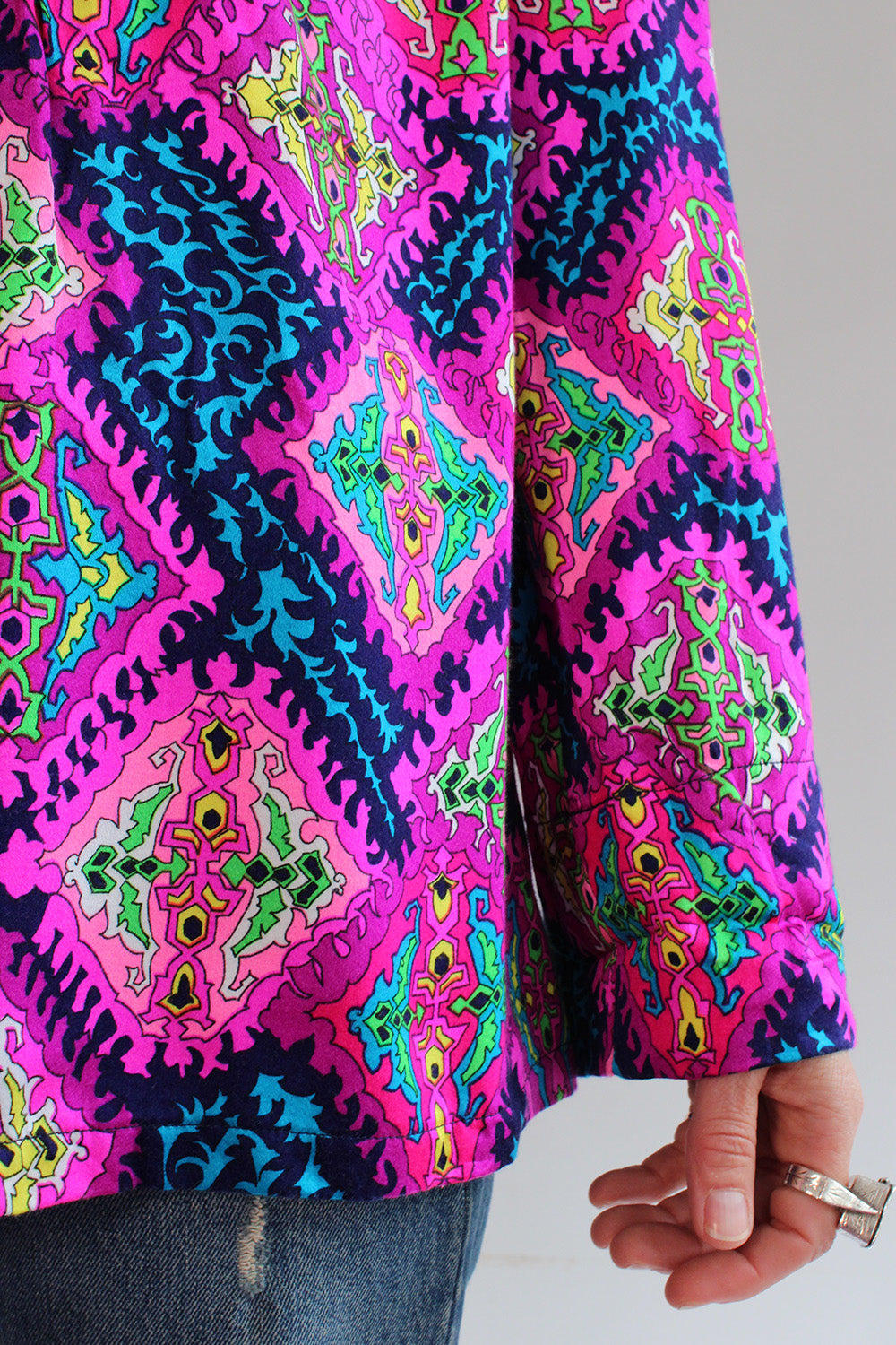 Vintage 60s tuniek met psychedelic print