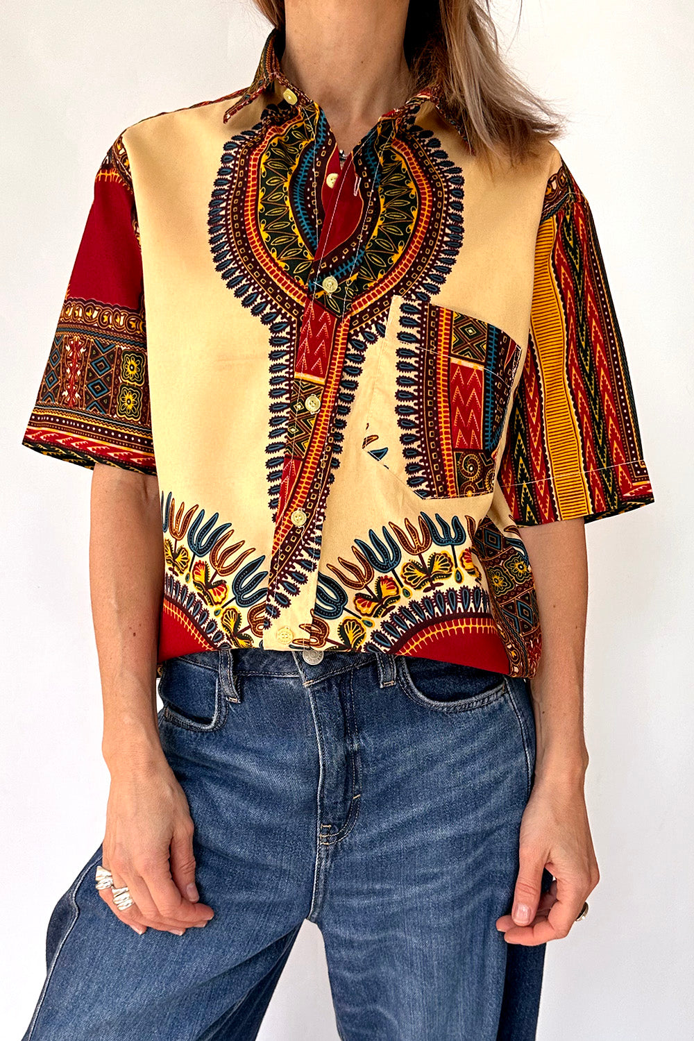 Vintage Dashiki shirt jaren 70 complete look overzicht styling