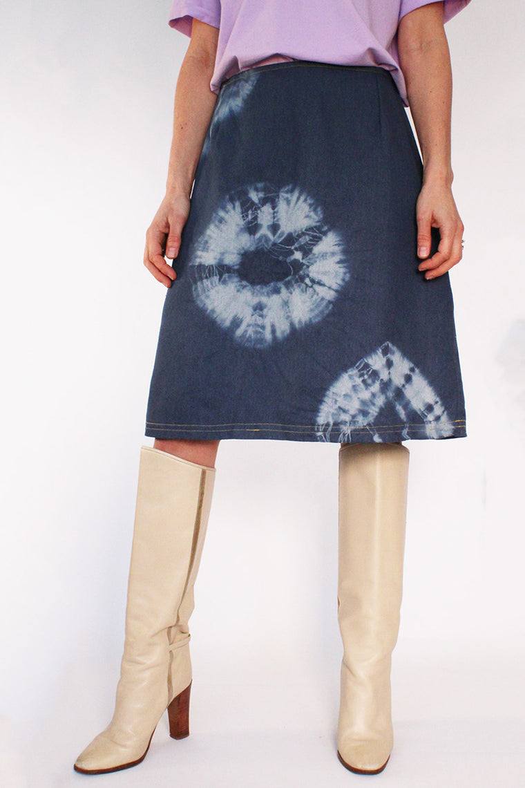 Vintage 70s Tie Dye denim rok