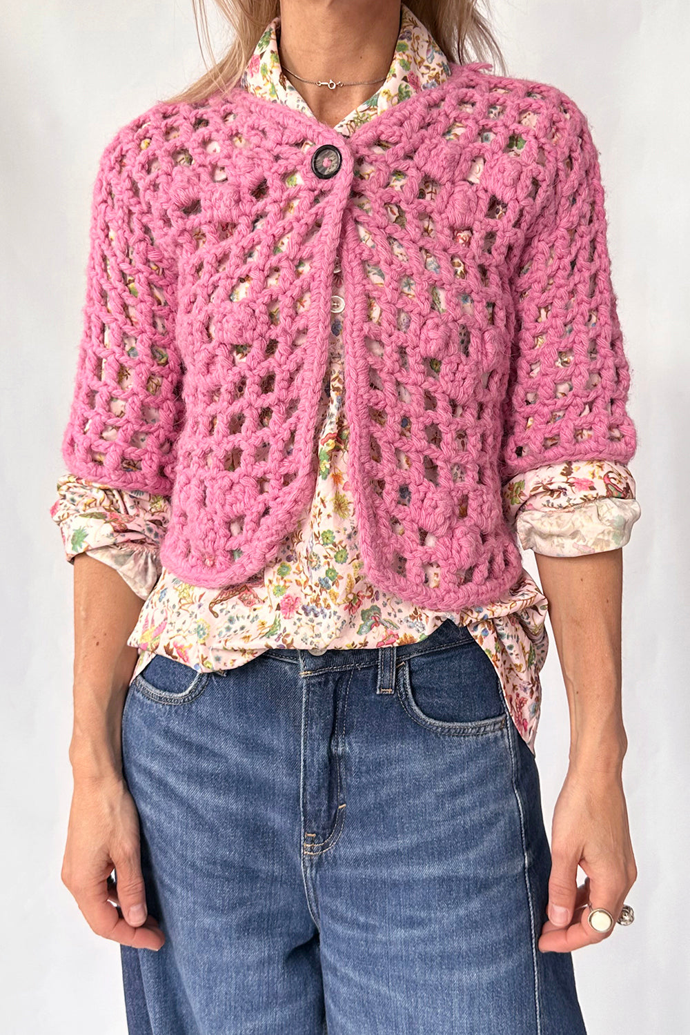 Vintage 70s crochet vest