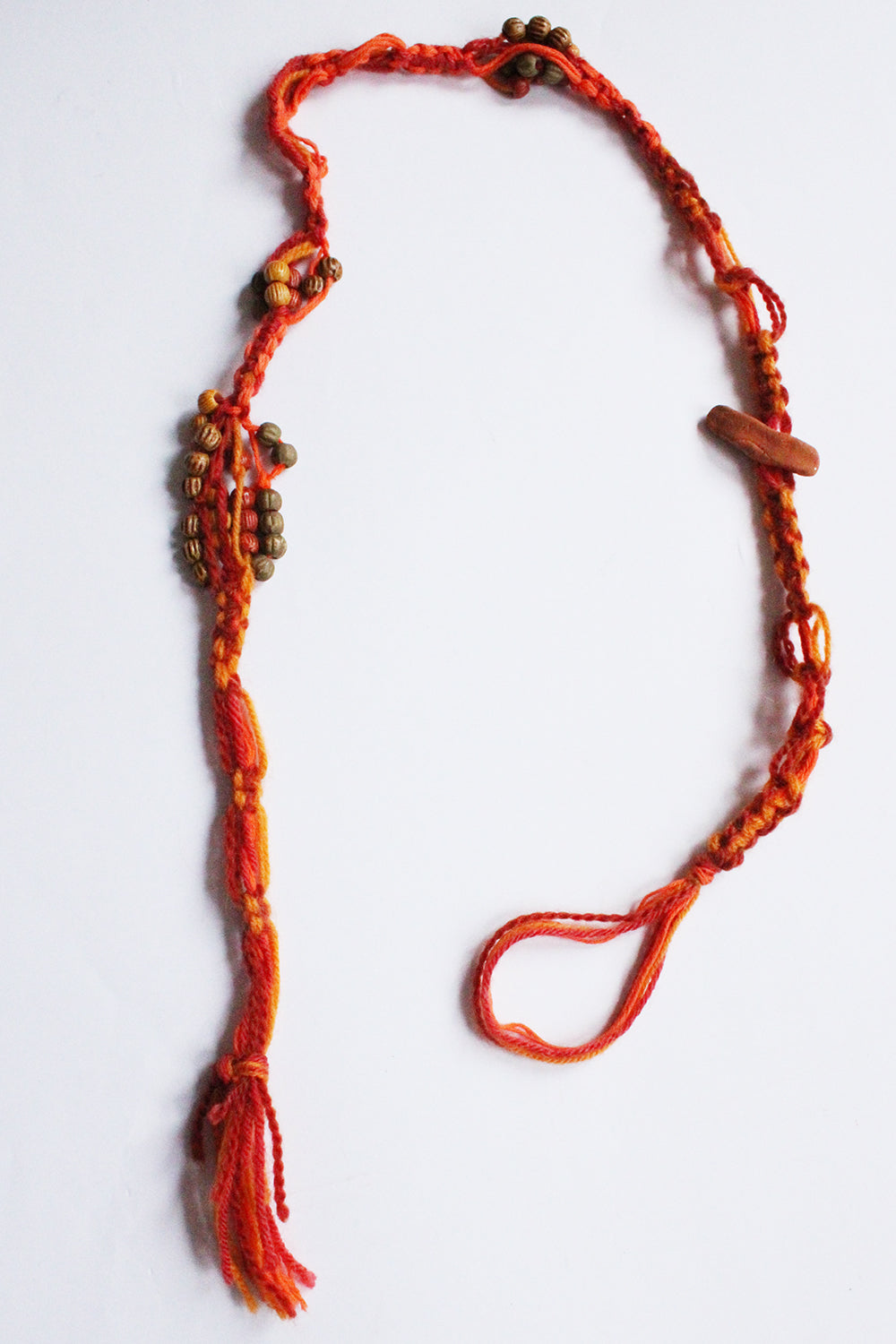 Vintage 70s gehaakte kralen ketting