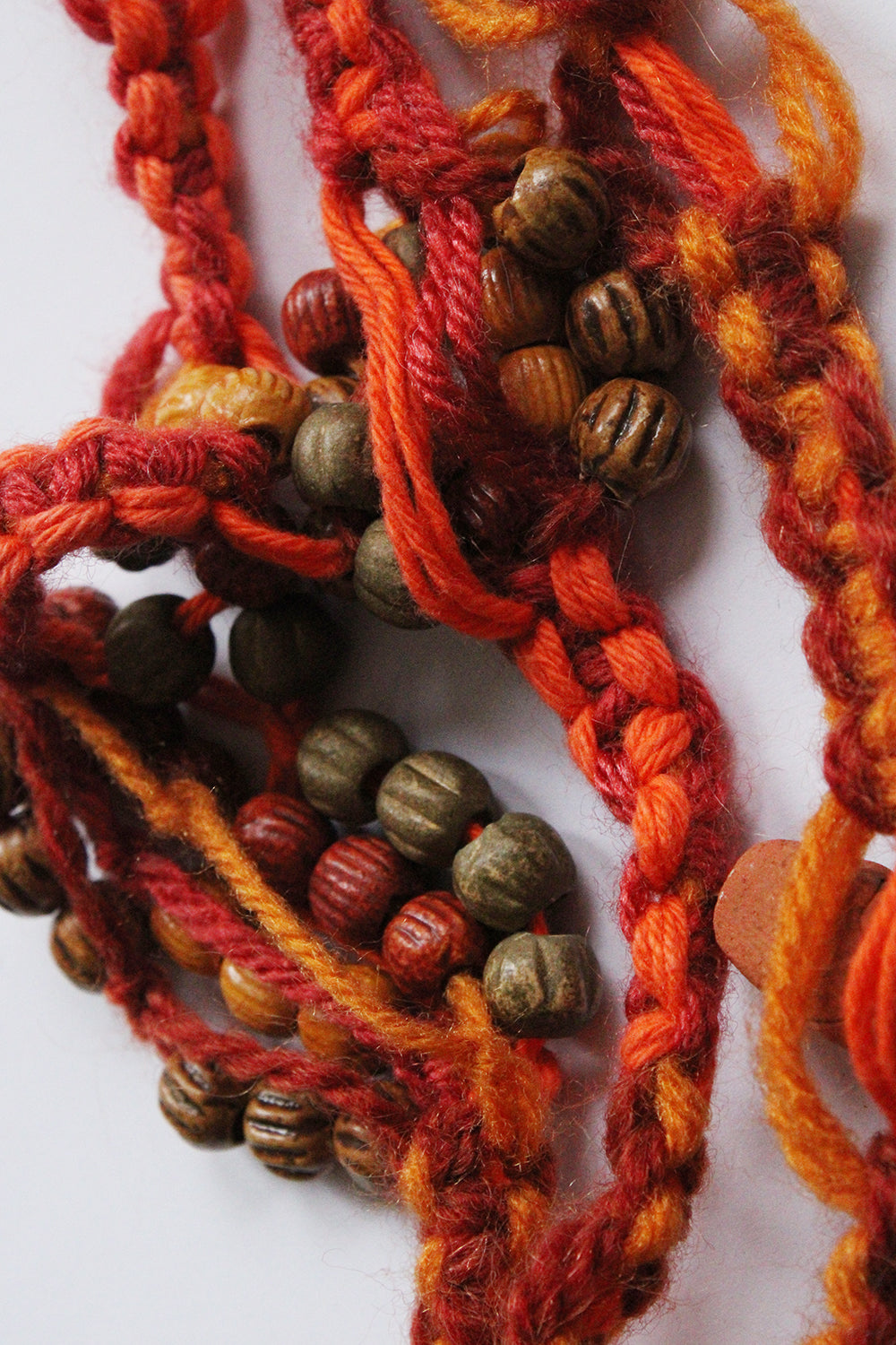 Vintage 70s gehaakte kralen ketting