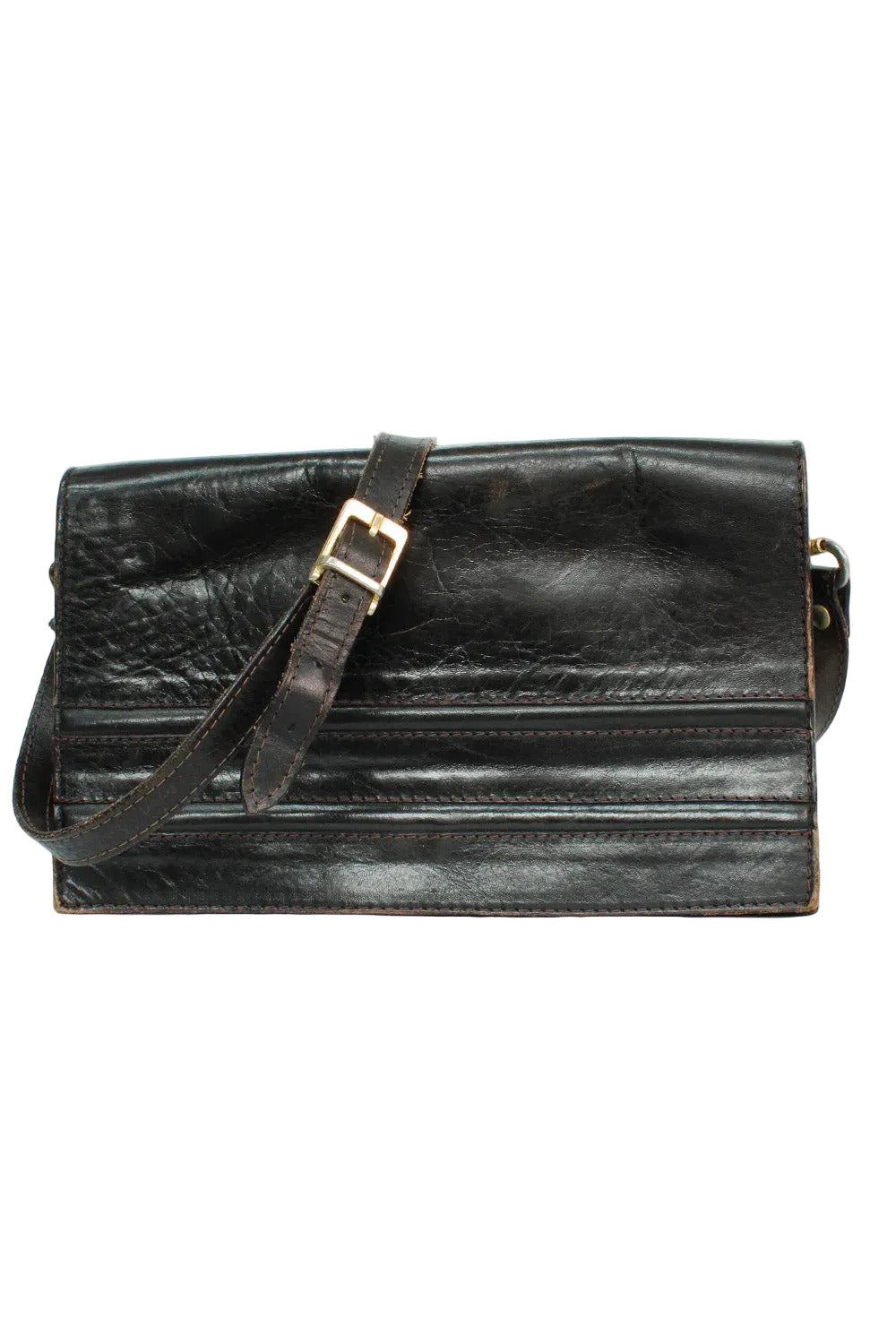 Vintage 70s leren schoudertas