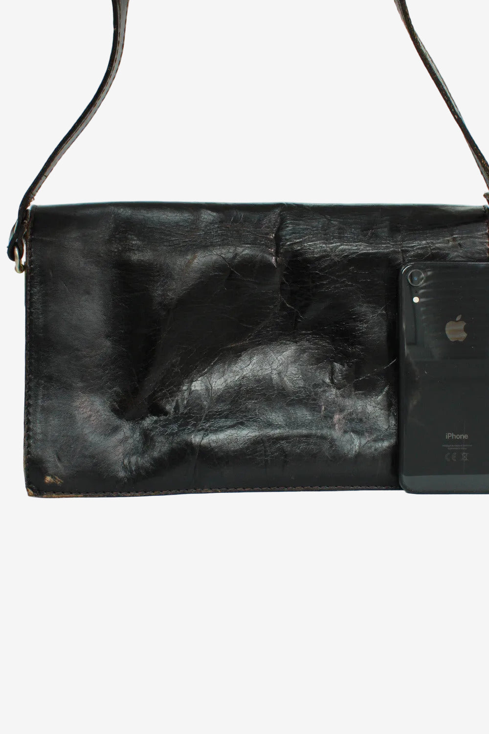 Vintage 70s leren schoudertas