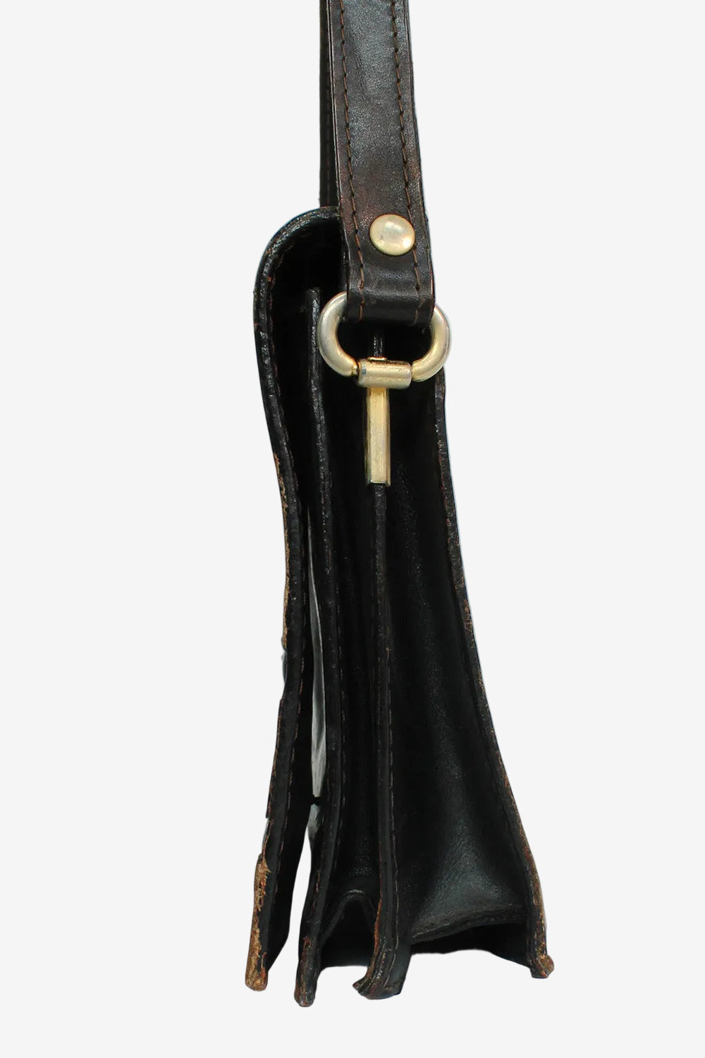 Vintage 70s leren schoudertas