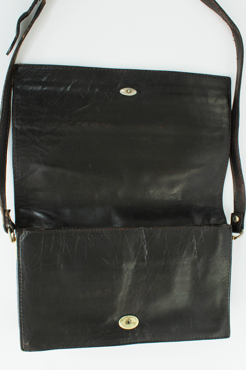 Vintage 70s leren schoudertas