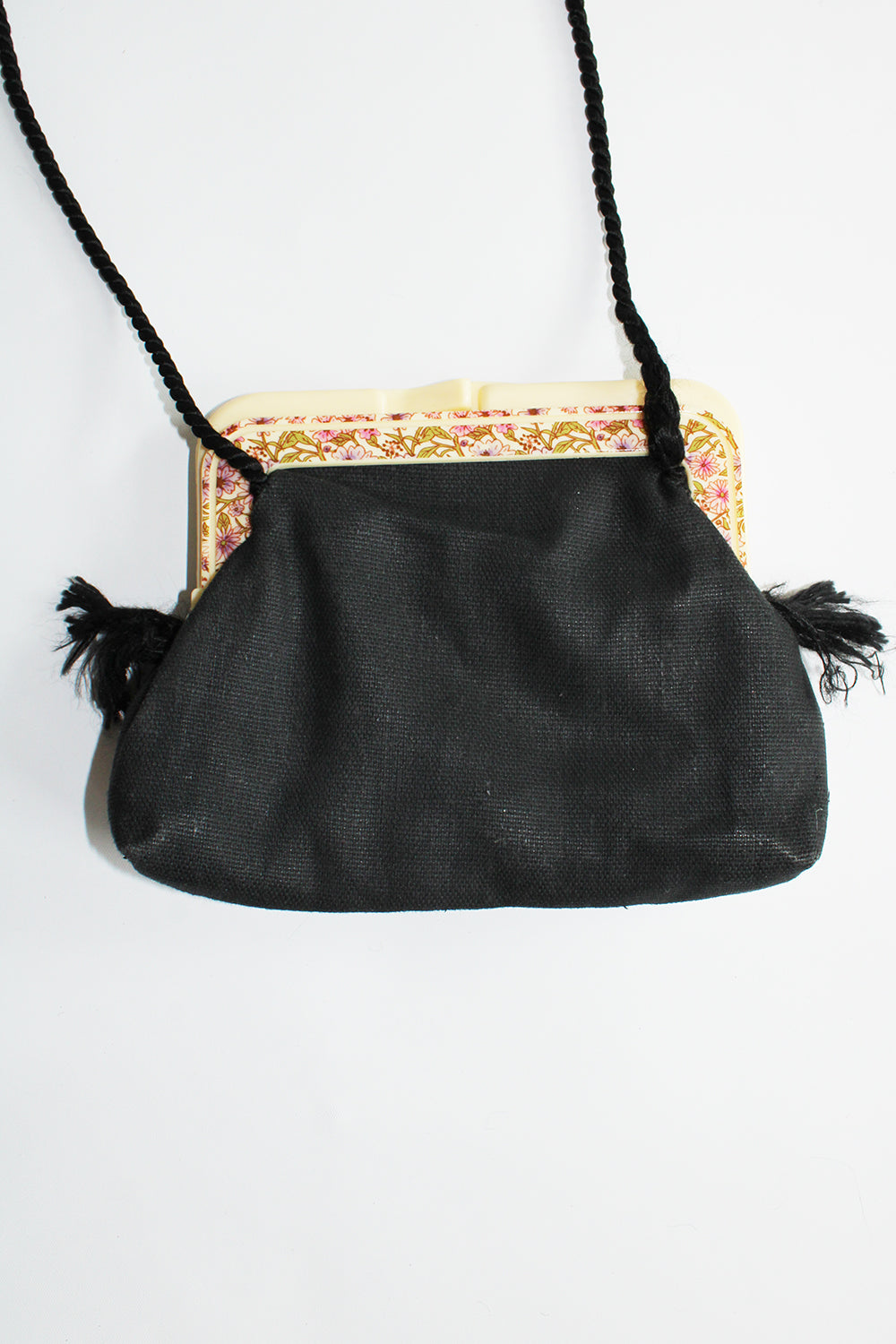 Vintage 70s patchwork tasje met knipsluiting